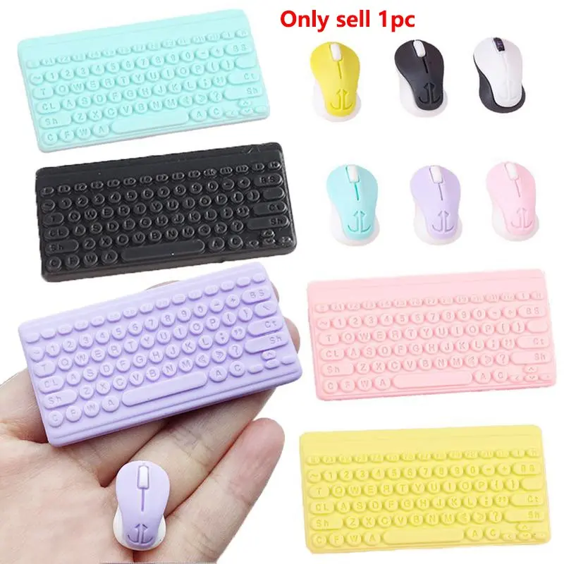 Mini Wireless Keyboard/mouse Dolls, Mini Computer Accessories, 1/12 Dollhouse Office/electronic Gaming Room Decoration, Miniature Set, Doll House Accessory