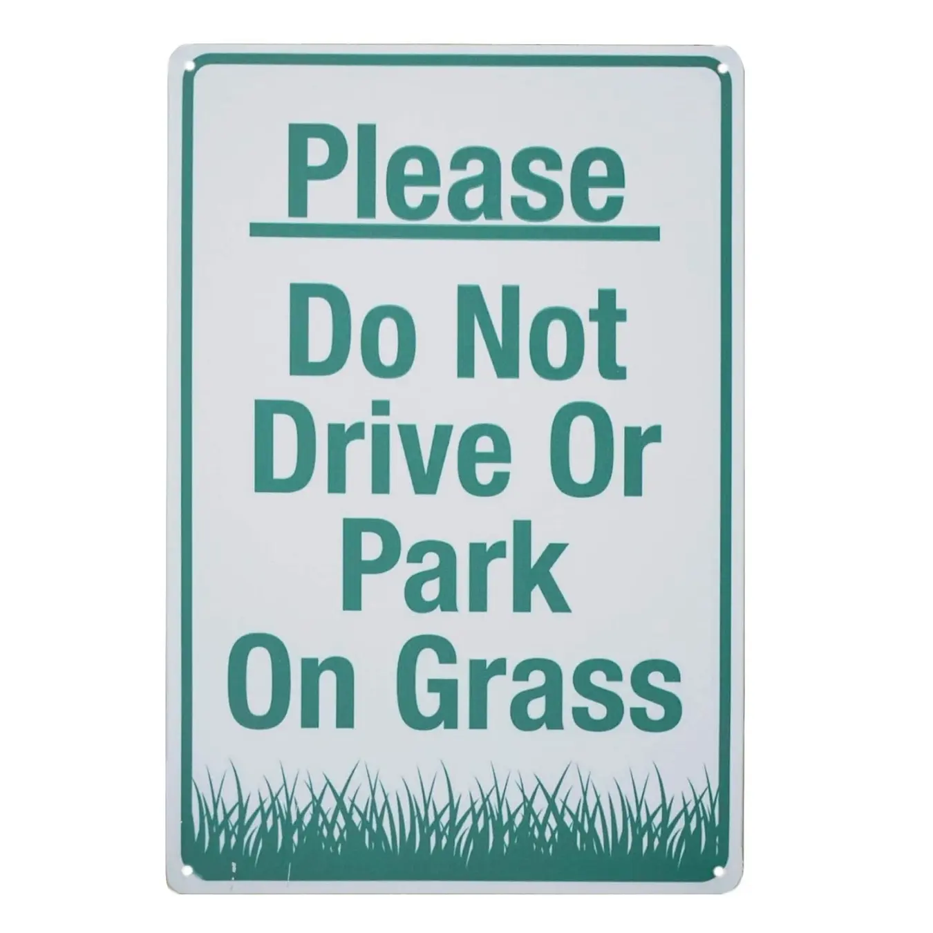 New Year gift Outdoor Adventures| Vintage-Style Metal Yard Sign "Please Do Not Drive or Park on Grass" - 8x12 Inch, Green & White, Wall-Mounted for Easy Installation, Ideal for Home & Garden Decor, Yard Decorations Outside