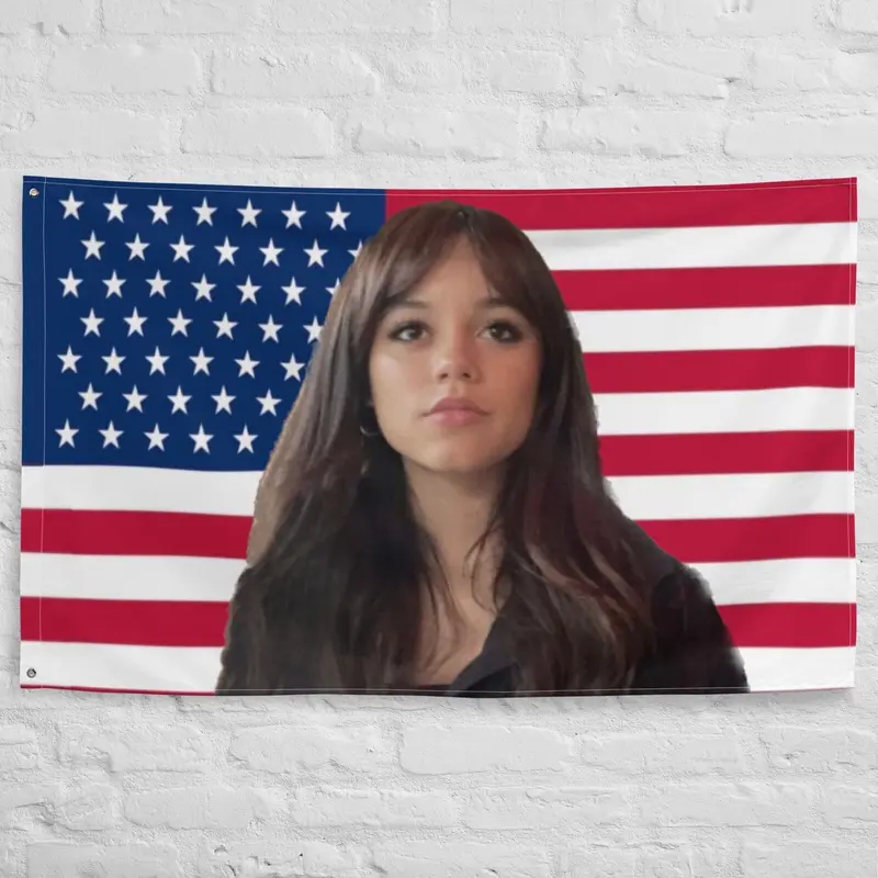 Jenna Ortega Flag/ Tapestry Decor Fan Art Print，bedroom decor cool stuff for room leopard room decor anime room decor stuff for your room cheap cheap bedroom decor tapestry