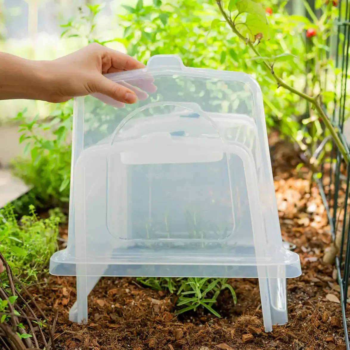 Vego Garden Outdoor Plastic Row Cloche End Cap - 2-Pack, for Home Improvement Garden Supplies, Greenhouses, and Seed Starters