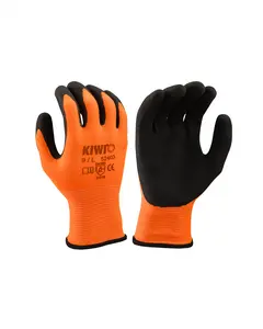Kiwi Foam Latex Palm Coated Polyester Knit Orange Grip Gloves [R52400]