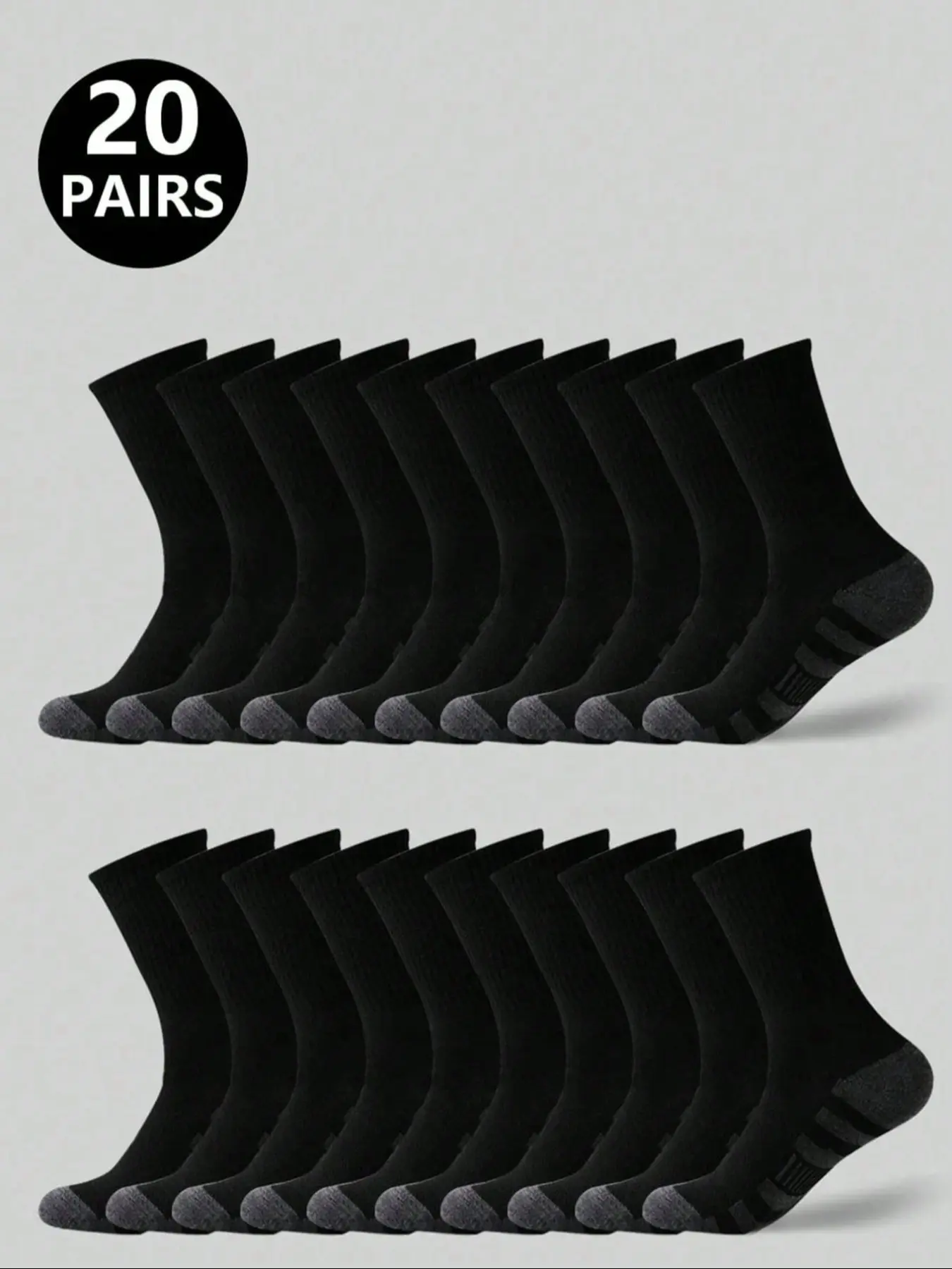 Men's Socks 5/10/20 Pairs, Outdoor Sports Mid-Calf Socks, Daily Fitness Casual Running Socks, All Seasons Wear