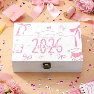 Graduation Memory Keepsake Box with Photo Custom 2026 Large Grad Card Box with Customized Picture  for Him Her for Graduate Grad High School Party(,Bows)