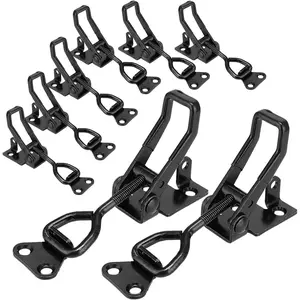 8Pack Toggle Latch Clamp 4003 Style, Toggle Clamp Latch 1320 Lbs Holding Capacity, Quick Release Hasp Clamps, Black Pull Tight Latches for Smoker Door,Tool Box,Trunk Clamps