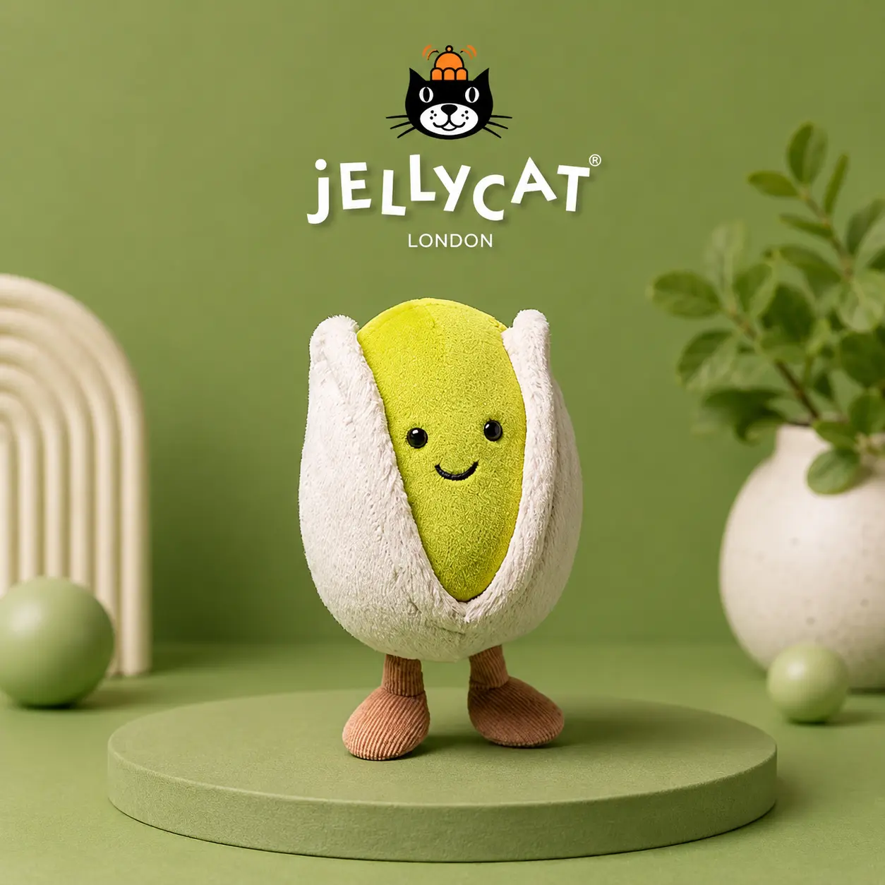 Jellycat Amuseables Horatio Pistachio Plush – Cute Soft Pistachio Nut Stuffed, Adorable Collectible Gift & Pistachio Lovers