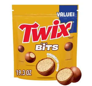 Twix Bits Crunchy Cookie Chocolatey Candy Value Size 19.3 oz Snack Biscuit Treat Milk Chocolatey Poppable Caramel Center