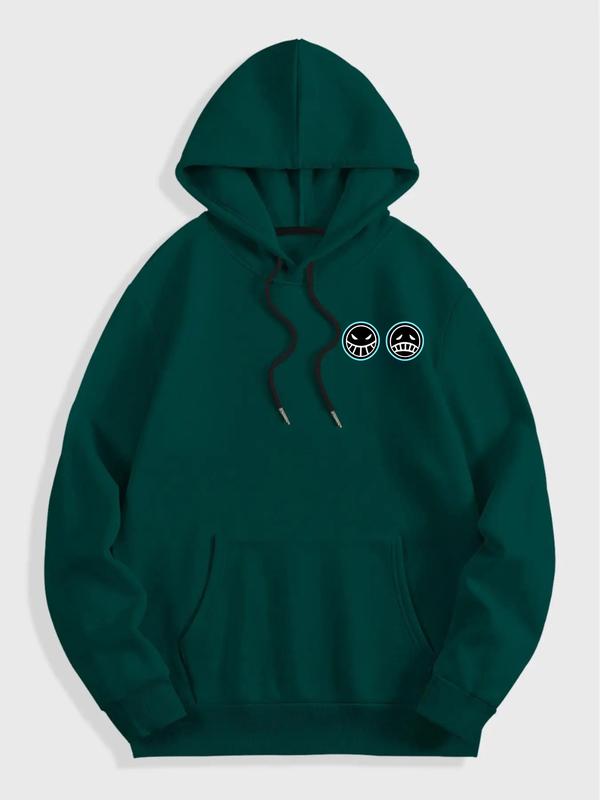 One Piece Anime Graphic Oversized Streetwear Hoodie for Men, Comfortable Casual Pullover with Flame Print for Otaku & Street Fashion Enthusiasts