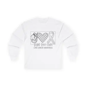 Fight Love Cure Lung Cancer Awareness Long Sleeve Shirt | Unisex Graphic Tee