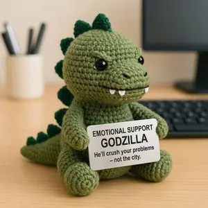 Emotional Support Godzilla Crochet Doll