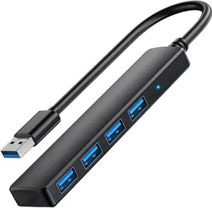 4-Port USB 3.0 Hub, High-Speed USB Splitter & USB Expander for Laptop, PC, Xbox, Console, Flash Drive, HDD, Printer, Camera, Keyboard and Mouse