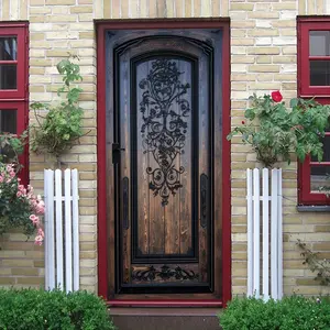 2pcs Vintage European Carved Wooden Door Wall Sticker Stereo Simulated Wood Grain Decal Self Adhesive Removable Waterproof PVC Wallpaper for Living Room Entrance Background Wall Home Decor Ornaments