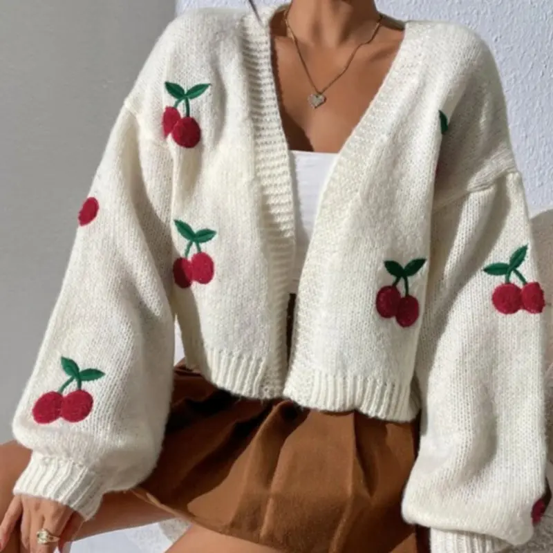 White cherry embroidery