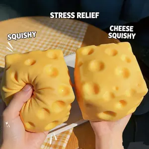 Graduation Gift Squishy Cheese Block - Yellow Moldable Fidget Toy for Kids & Adults, Stress Relief Sensory Squeeze Toy, Fun Play & Relaxation, Perfect Easter Gift