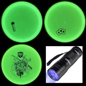 Discmania Glow in The Dark Disc Golf Set 3 Pack of Discs V2 with MVP Flashlight