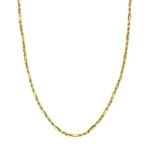 14k Yellow Gold 3.00mm Figarope Milano Chain Unisex Necklace
