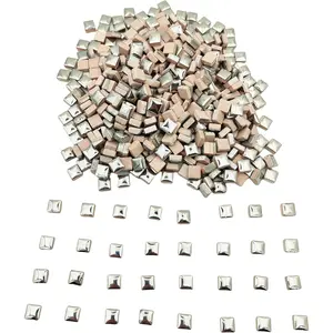 500PCS/1.1LB 0.4 x 0.4 inch Square Ceramic Micro Mosaic Tiles for Handmade Creative DIY Art and Home Decoration Silver