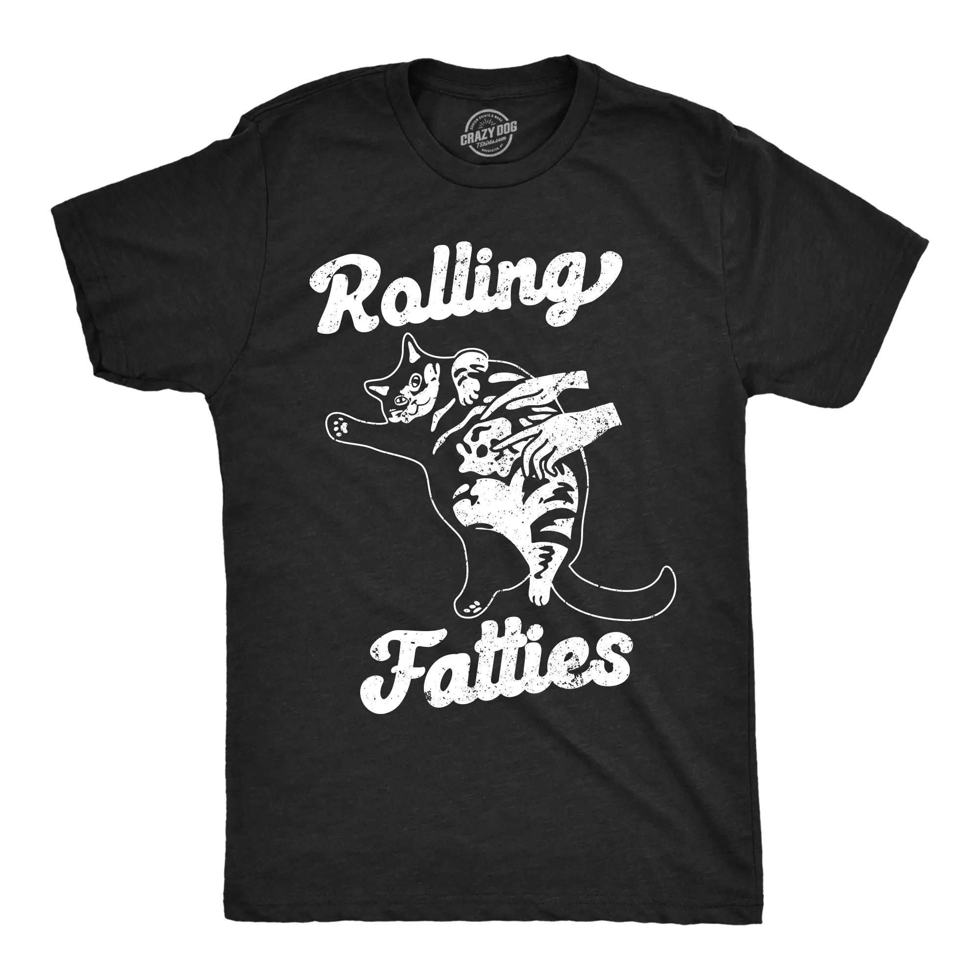 Mens Funny T Shirts Rolling Fatties Sarcastic Cat Graphic Novelty Tee for Men Mens Funny T Shirts Cool Vintage Fashion T-Shirt Gift Classic Menswear Sarcastic Apparel for Men Funny Cat Short Sleeve Novelty Tees Black -