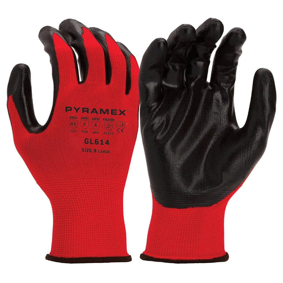 Pyramex GL614 A1 Nitrile Foam Dipped Cut Resistant Work Gloves, Puncture Resistant for Home Improvement & Work Safety Equipment Use, Puncture Resistant Gloves