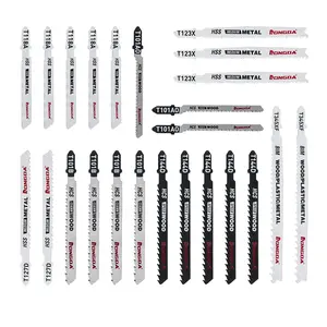 OLAZOL 25-Piece T-Shank Jig Saw Blade Set With Storage Case, Made With HCS/HSS/BIM, Assorted Blades For Wood, Plastic And Metal Cutting