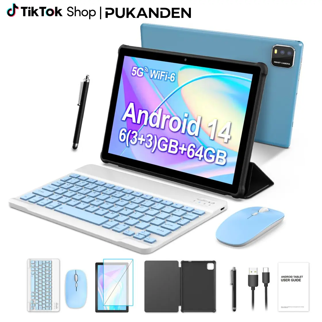 【BackToSchool】2026 Android 14 Tablet with 10.1" IPS Display 12GB 3+9 RAM 64GB ROM 6000mAh Battery Perfect for Work and Play Upgrade Your Tech Long Lasting Power Versatile Device