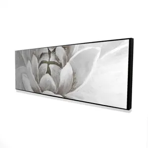 360 Stand 16x48 in. Delicate White Chrysanthemum Framed Canvas - Nature Floral Artwork Photo, Modern Home Decor, Ideal Gift for Home Supplies, Artistic