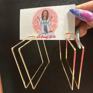 Large 3D Square hoops
