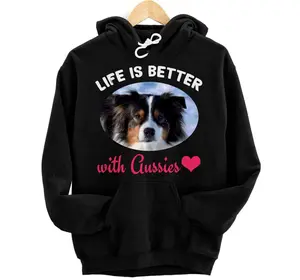 Love is Better With Aussies Cute Australian Shepherd Gift Hoodie, Sweatshirt, T-Shirt