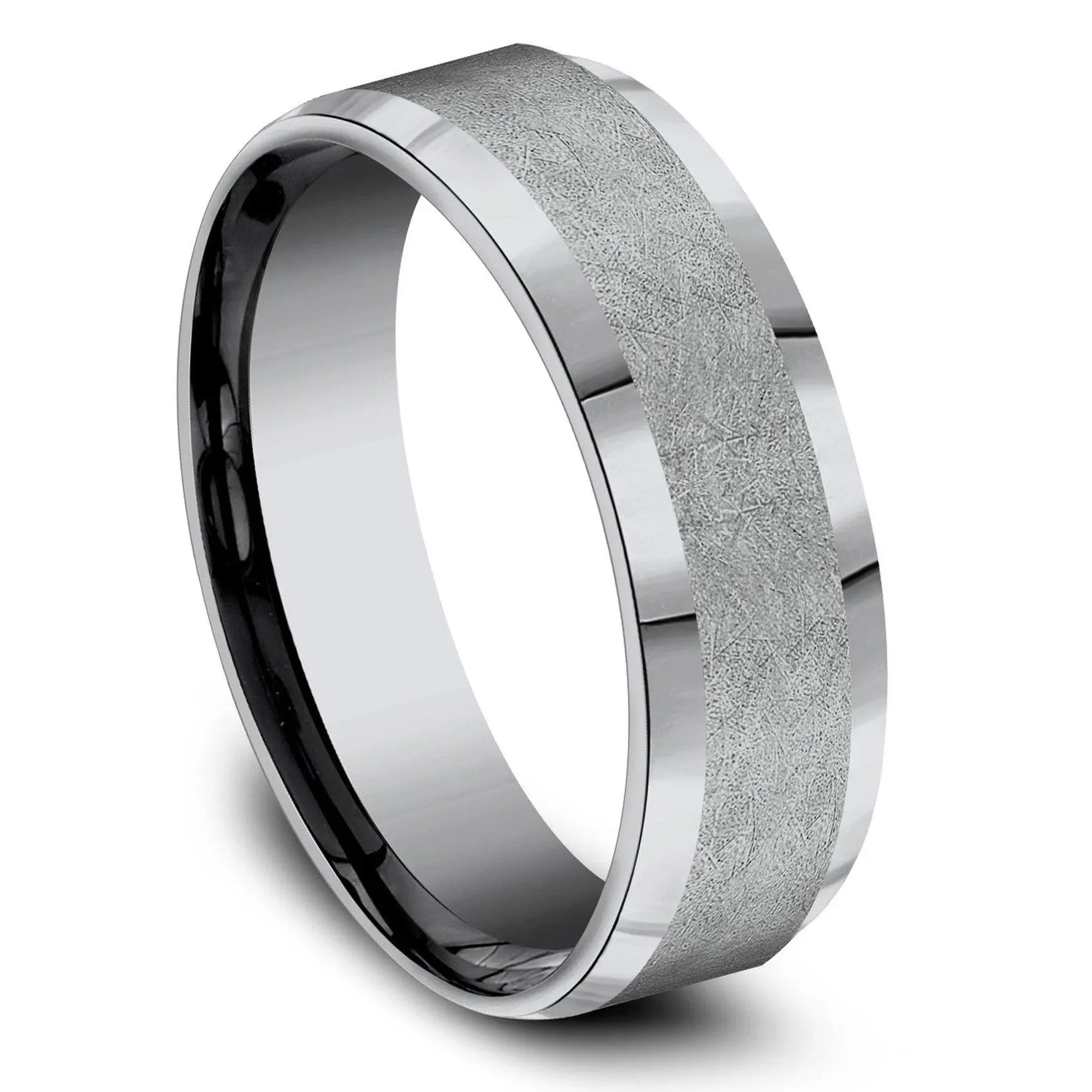 Designer 7mm Tantalum Swirl Finish Beveled Edge