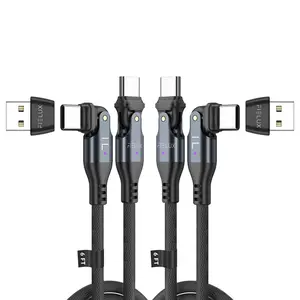 FIELUX 240W USB-C to USB-C [2-Pack + USB A Adapter]