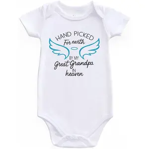 hand picked for earth by my great grandparents in heaven baby clothes short sleeve onesie bodysuits pregnancy announcement for great grandparents