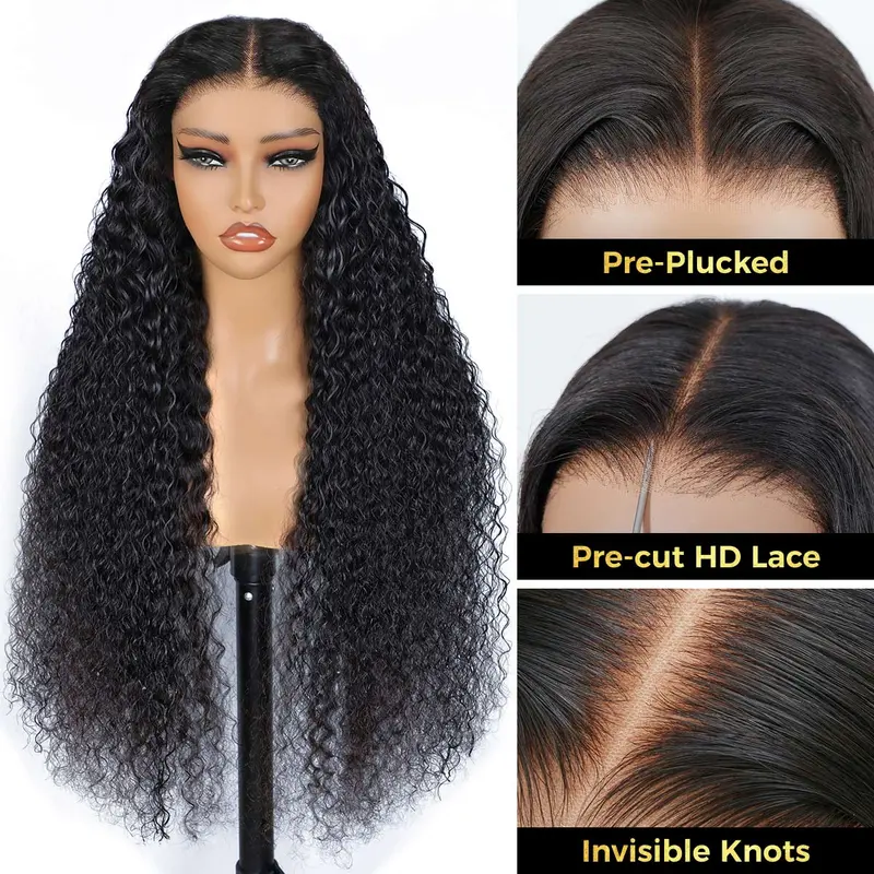 [Limited Deal] OQHAIR Water Wave Pre Bleached Knots Wear Go Glueless Wig Pre Cut 7x5 HD Lace Front Human Hair Wigs Wet And Wavy Hair #TikTokShopFallDealsForYou