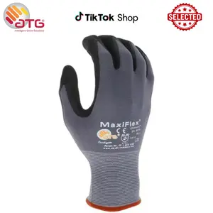MaxiFlex Ultimate Nitrile Grip Gloves 34-874 - Best Work Gloves with Micro-Foam Coating - Black Gray, 12 Pairs Pack