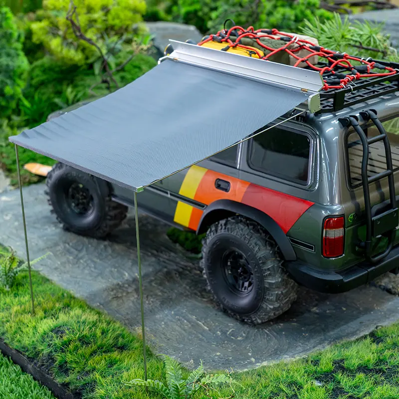 1:8/10 Scale Fit Climb Car Scene Accessory, Mountable Gold Display Tent Canopy with Simulated Rest Side Canopy (Car Not Included), With Canopy