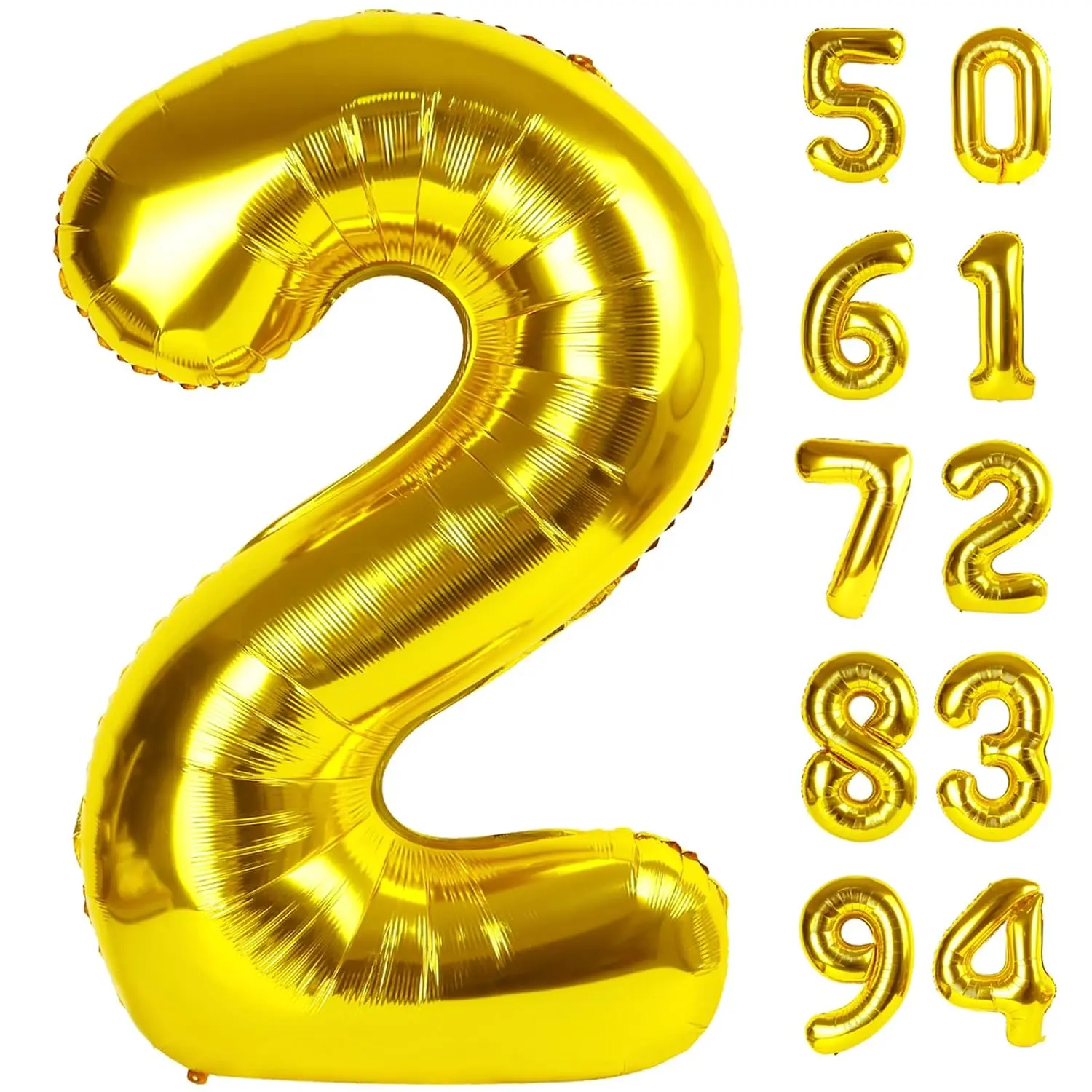 Gold 2 Balloon, Number Balloons 40 Inch, Two Balloons Number Birthday Decorations, Second 2Nd Birthday Party Supplies, Number 2 Balloon