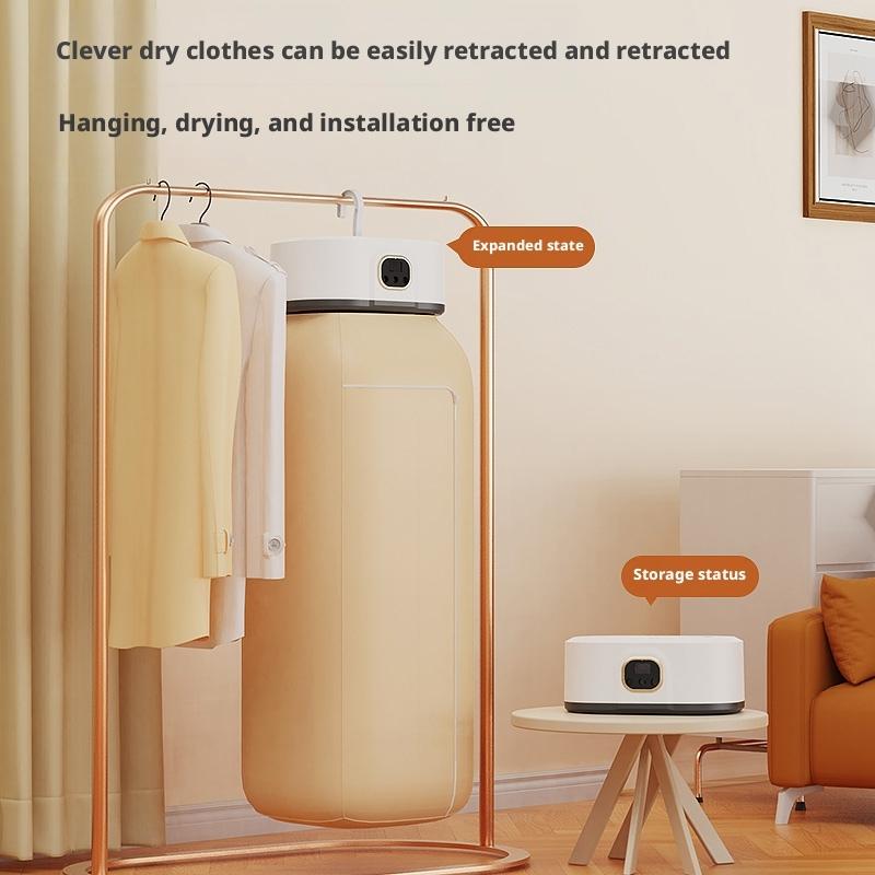 Folding Electric Clothes Dryer, Sterilizer and Dryer, Smart Fast Drying with Timer, Portable and Compact Design for Home, Dorm, Travel, RV Use