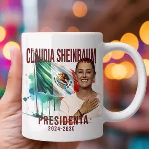 Taza 12oz Claudia Sheinbaum México, Partido Morena Andrés Manuel López Obrador AMLO