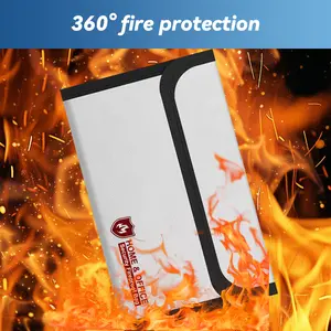 Small Fireproof Bag (5 x 8 inches), Non-ltchy Fireproof Money Bag for CashValuables, Passport, Currency & Keys (2-Pack)