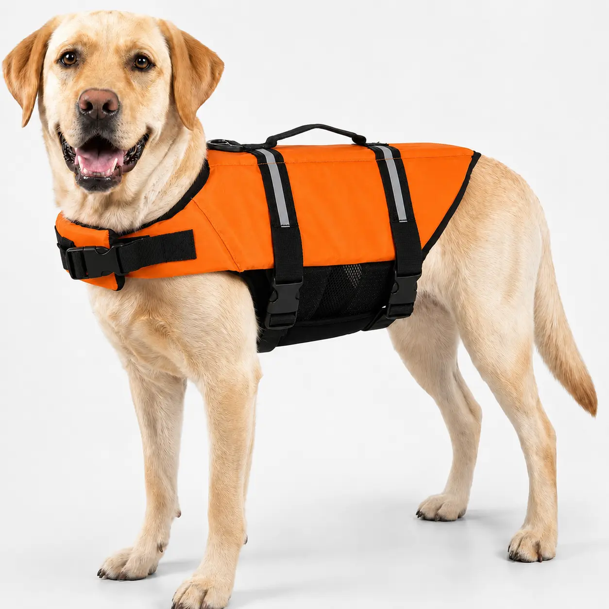 Just Like Us Dog Life Jacket, High Flotation Dog Life Vest for Swimming Boating, Reflective Pet Swimming Vest Doggie Water Preserver with Rescue Handle device