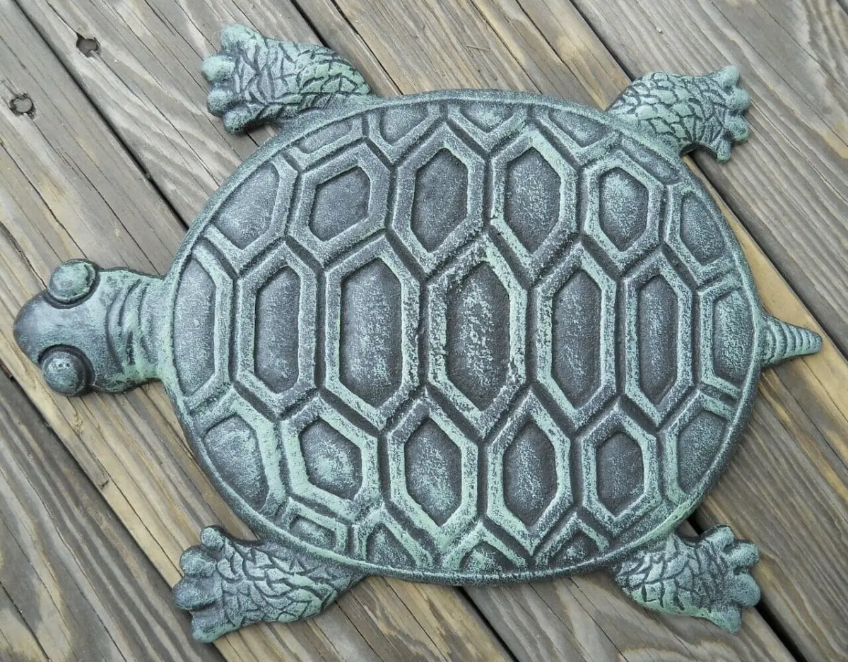 Antique Bronze Cast Iron Turtle Stepping Stone