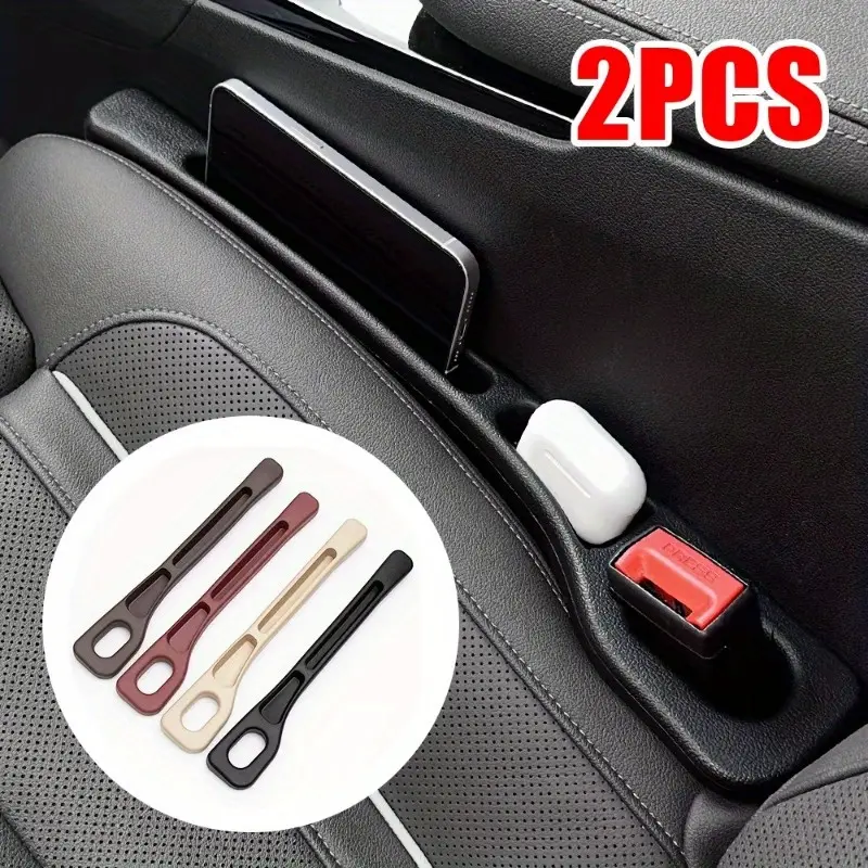 Car seat side filling, PU leather car seat side storage strip, mobile phone key ticket holder car storage organizer, Car organizers, car interior storage accessories, car storage bag, 2PCS, car console storage box