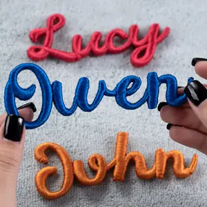 Custom Name Iron on Patch | Personalized Embroidered Name 3D Patches for Backpacks Hats Jackets