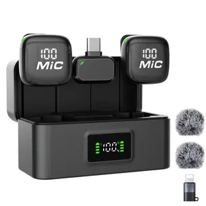 Magnetic Wireless Lavalier Microphone for iPhone, iPad & Android with Charging Case, 80H Battery Life, Plug & Play Clip-On Mic, AI Noise Cancellation, 328ft Range for ASMR, Podcast, Interview & Vlog