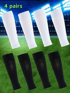 4 Pairs Unisex Sports Leggings Calf Socks, Running Fitness Pressure Socks, Jump Rope Football Basketball Protection Socks, Compression Socks, Athletic Socks