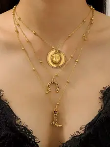 Women's Western Cowboy Boots & Hat Set, Gold/silver Color Pendant Necklace, Perfect Gift for Women, Daily Wear, Parties, Friends, Dainty Layering Jewelry