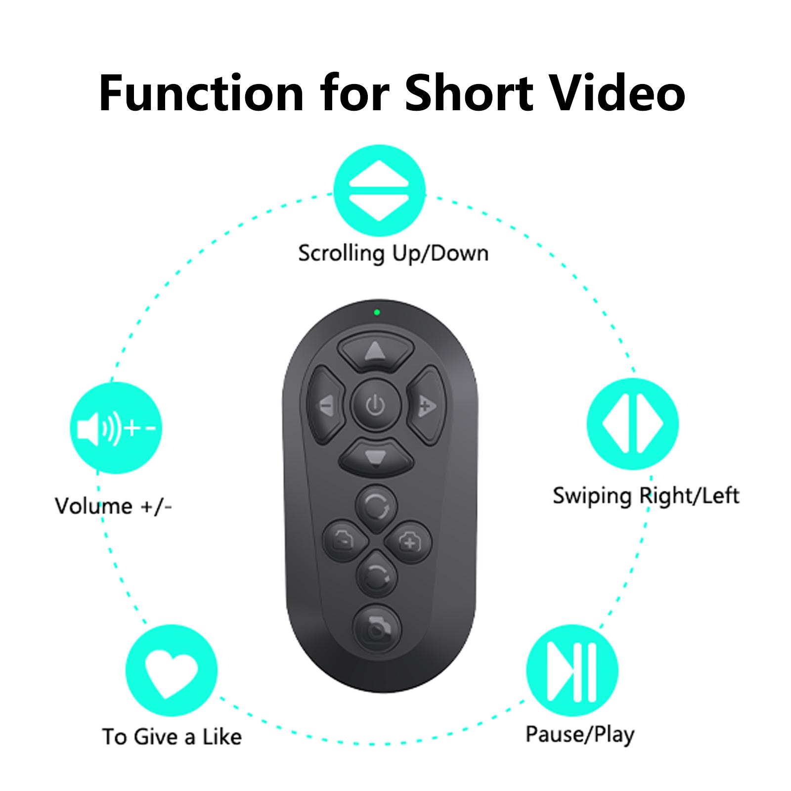 Xring Bluetooth Remote for TikTok Scrolling, Page Turning, Volume Control & Camera Shutter | Hands-Free Phone Controller for iPhone & Android, 2026 Upgraded