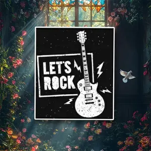 Let's Rock Born to Rock Sticker Pack Devil Horns Guitar Music Band Logo 3pcs, Perfect for Fans & Collectors, High-Quality Design