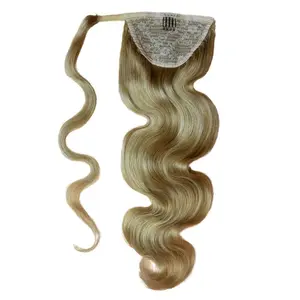 NoBrand #613 Blonde Natural Wavy Wrap Ponytail Extensions, Human Hair Weave Fashion Accessory, Natural Wavy Hair