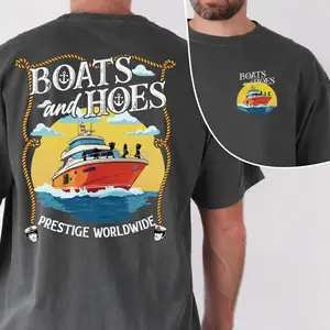 Comfort Colors Boats And Hoez Vintage Shirt, Funny Prestige Worldwide T-shirt, Summer Shirt Gift for Women and Man