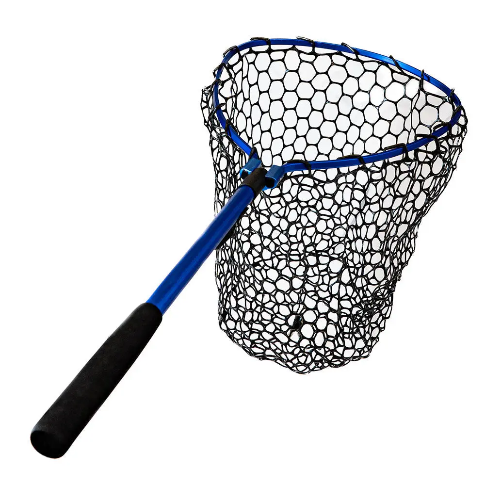 Hog Stopper Silicon Mesh Landing Net - Black Mesh Design with Blue Handle, Ideal for Hog Hunting