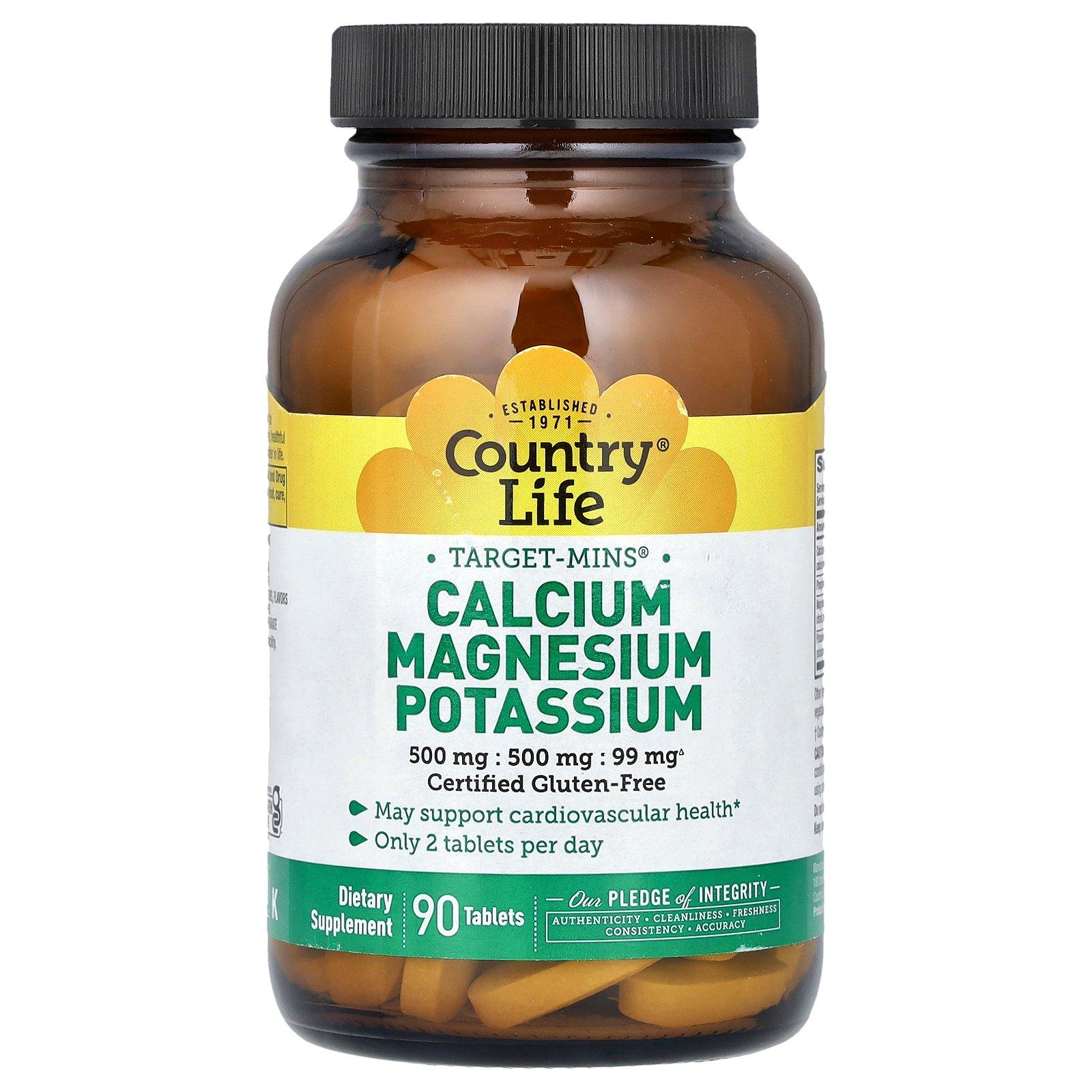 Country Life Target-Mins®, Calcium Magnesium Potassium, 90 Tablet